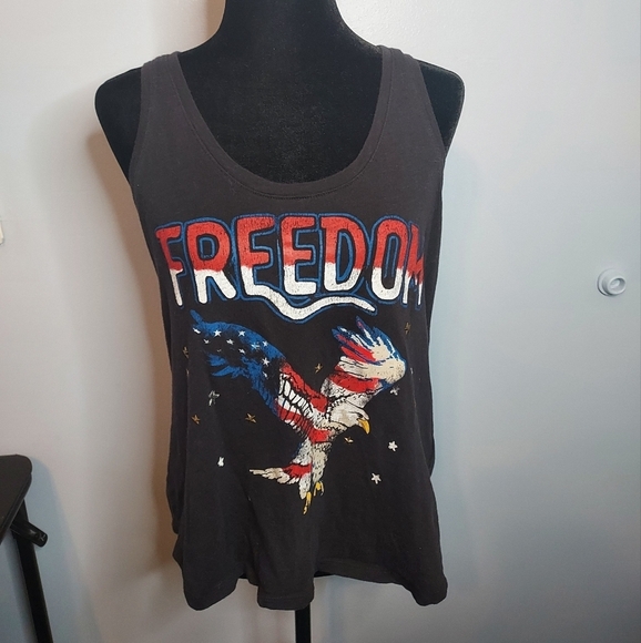 Rock And Republic Size Large Tank Top Racer Back Freedom Bald Eagle - Picture 1 of 9